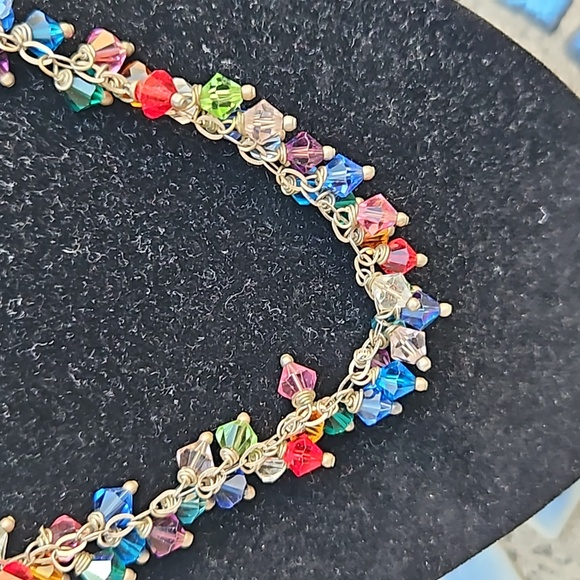Colorful Crystal Beaded Necklace - Picture 2 of 4